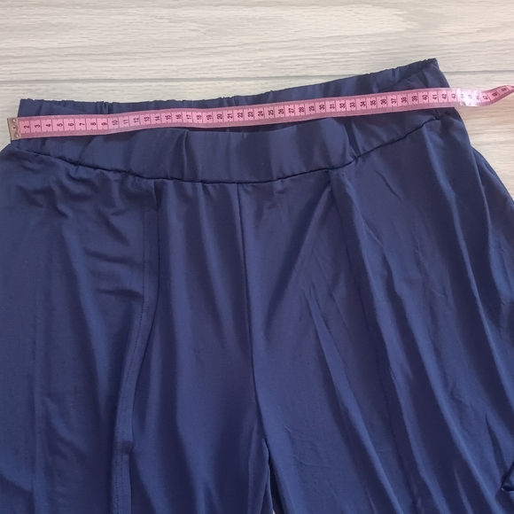 Plus Size Women Solid Color Off-Shoulder Long Sleeve Blouse And Slit Pants Set - Picture 13 of 15